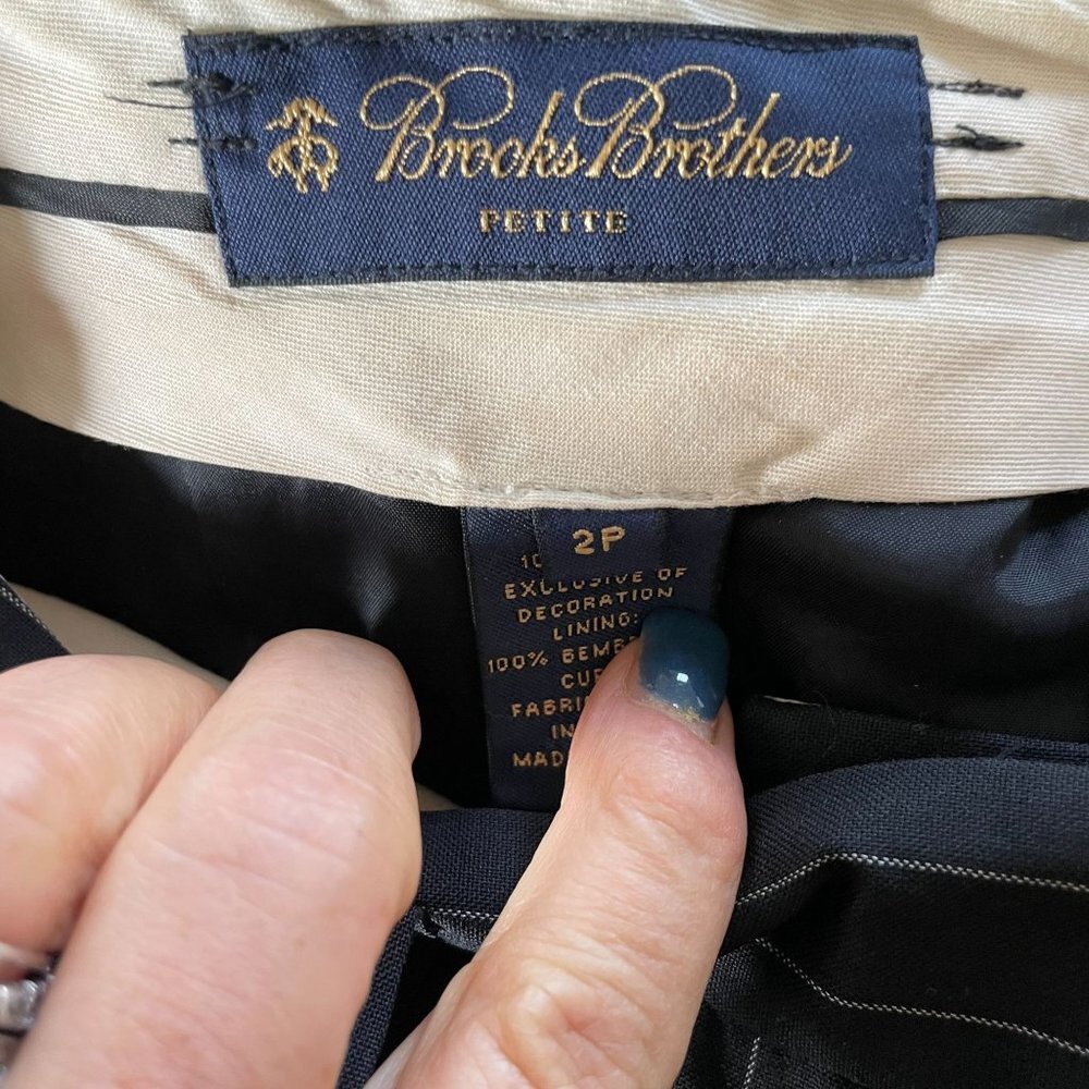 Brooks Brothers Vitale Barberis Canonico Italy Wool Dress Pants Women 2P Black - Picture 11 of 13